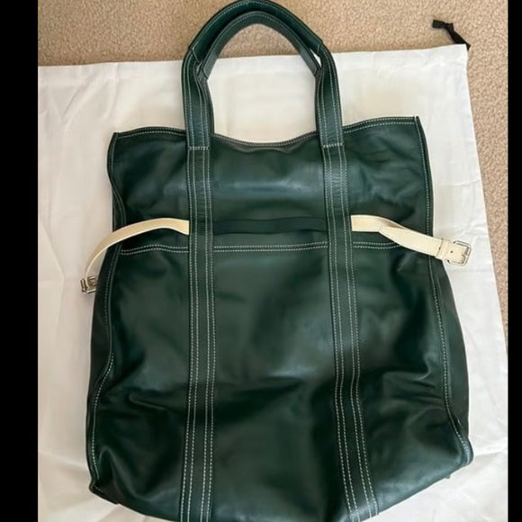 Valentino Green & Ivory Soft Leather XL Handbag Tote - Picture 4 of 4